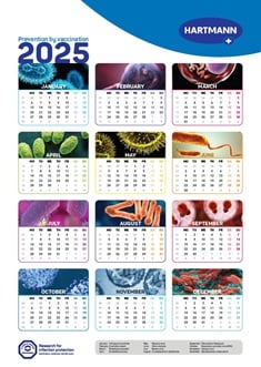 Calender showing relevant pathogens for each month